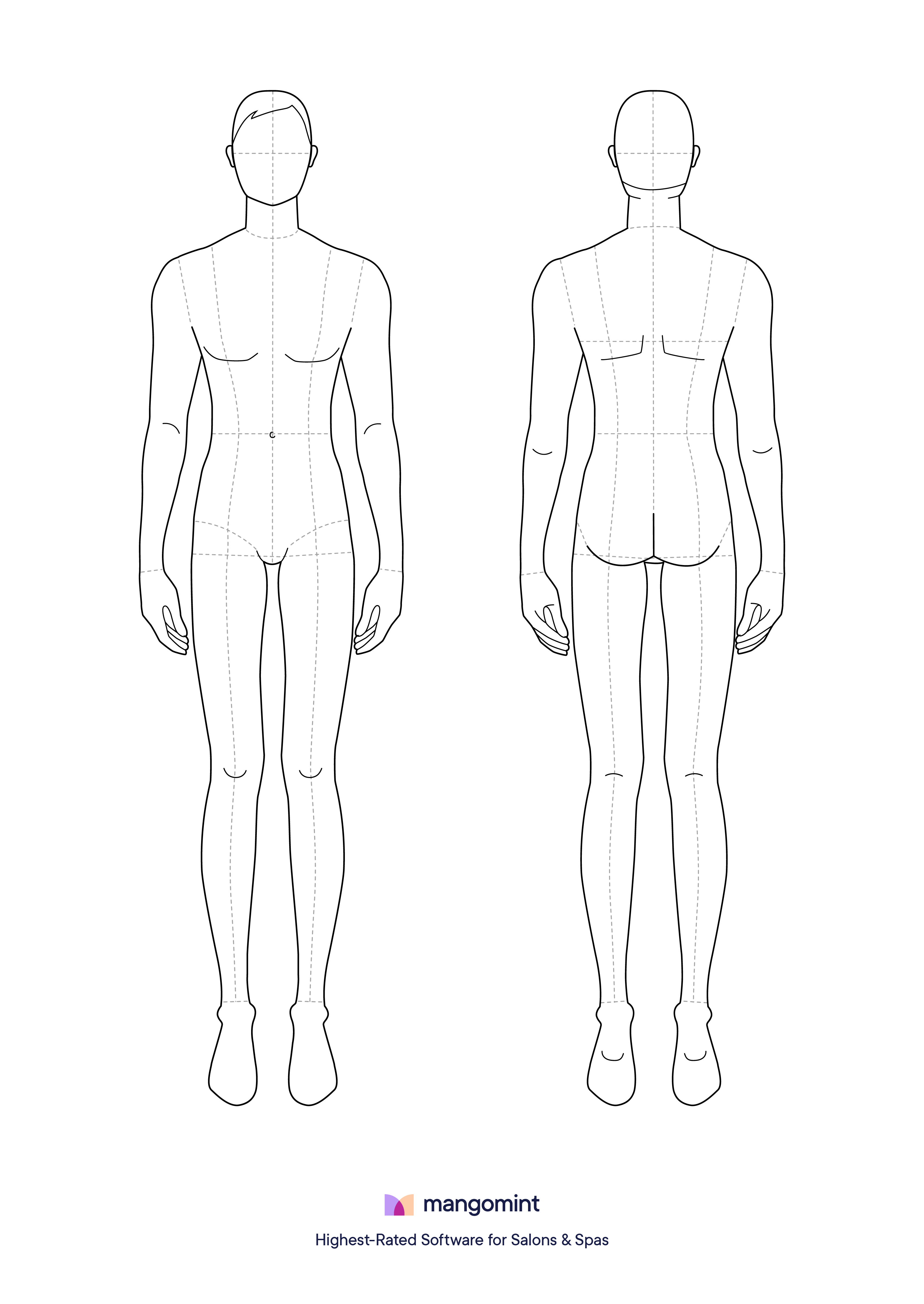 Free body chart template downloads (PDF) | Mangomint Salon and Spa Software